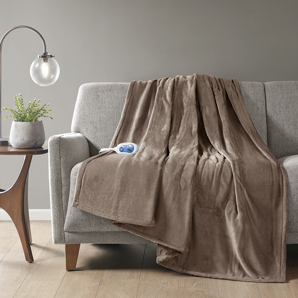 Mink-looking Beautyrest BR54-0530 60 by 70 inch plush heated throw with one wired controller
