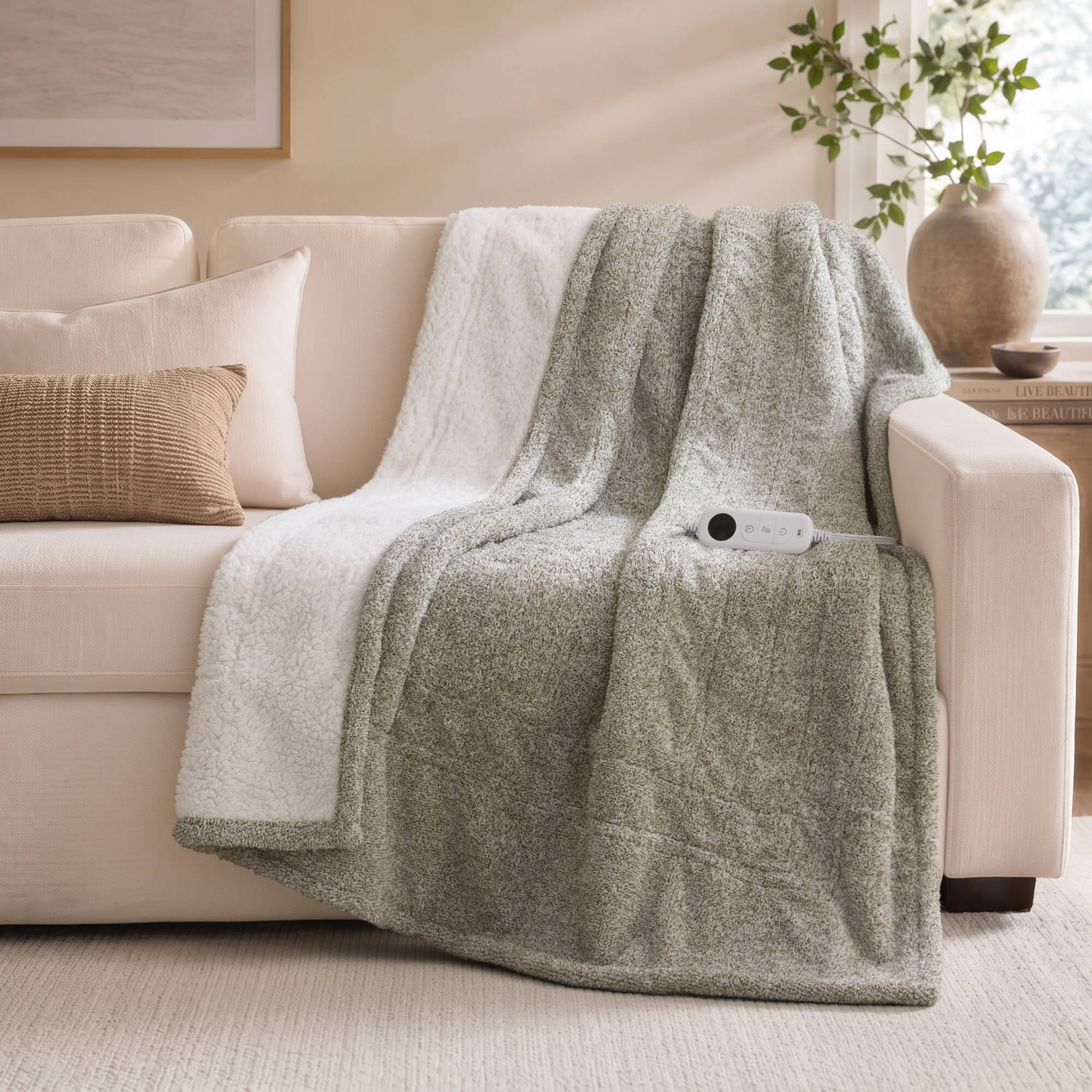 Official Serta item image associated with Marled Green heated throw ST54-4795